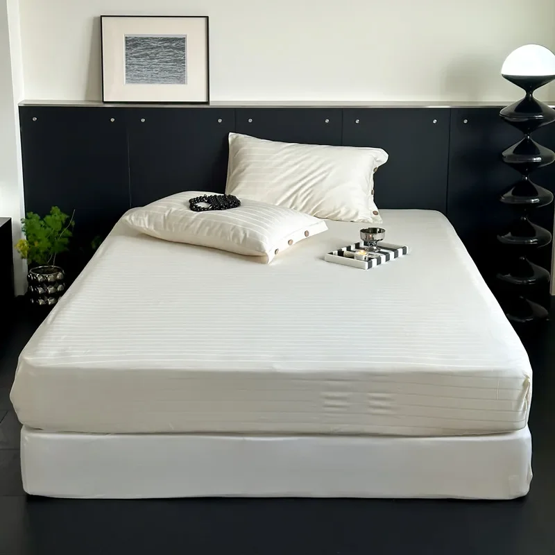 100% Egyptian Cotton Fitted Sheet with Pillowcase 매트리스커버 Skin-friendly Bed Cover Luxury Style Mattress Protector Home Bedsheet 6