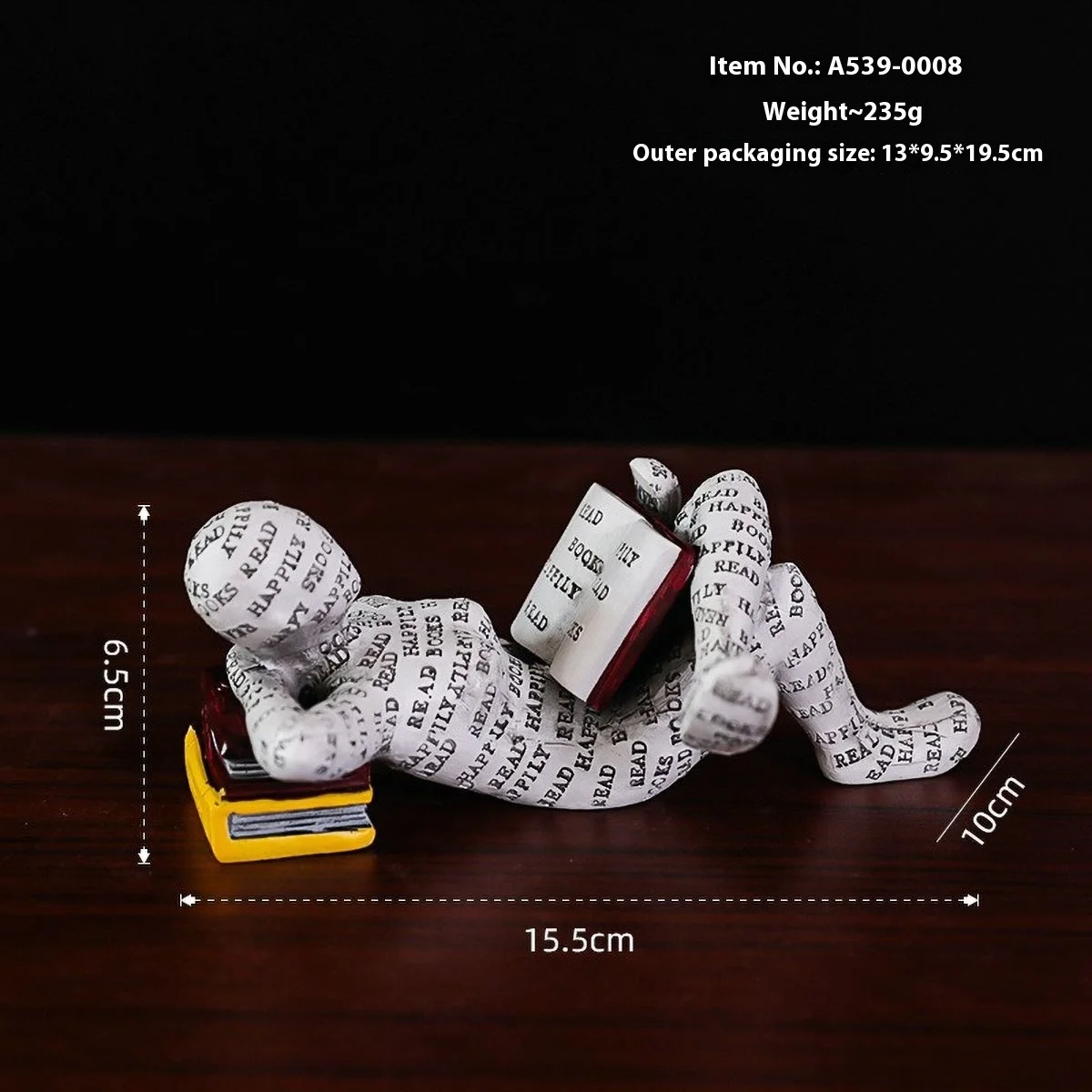Nordic Book Lover Resin Sculpture - Minimalist Bookshelf and Desk Decor Ornament