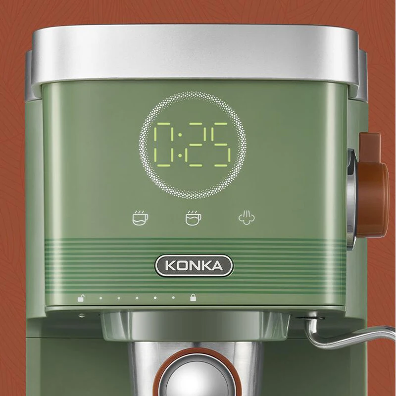 ECORTE Italian Coffee Machine Retro Green Milk Frother Coffee Maker Powder  Capsule Espresso Making Coffee Drinks (Color : Espresso maker(new), Size 