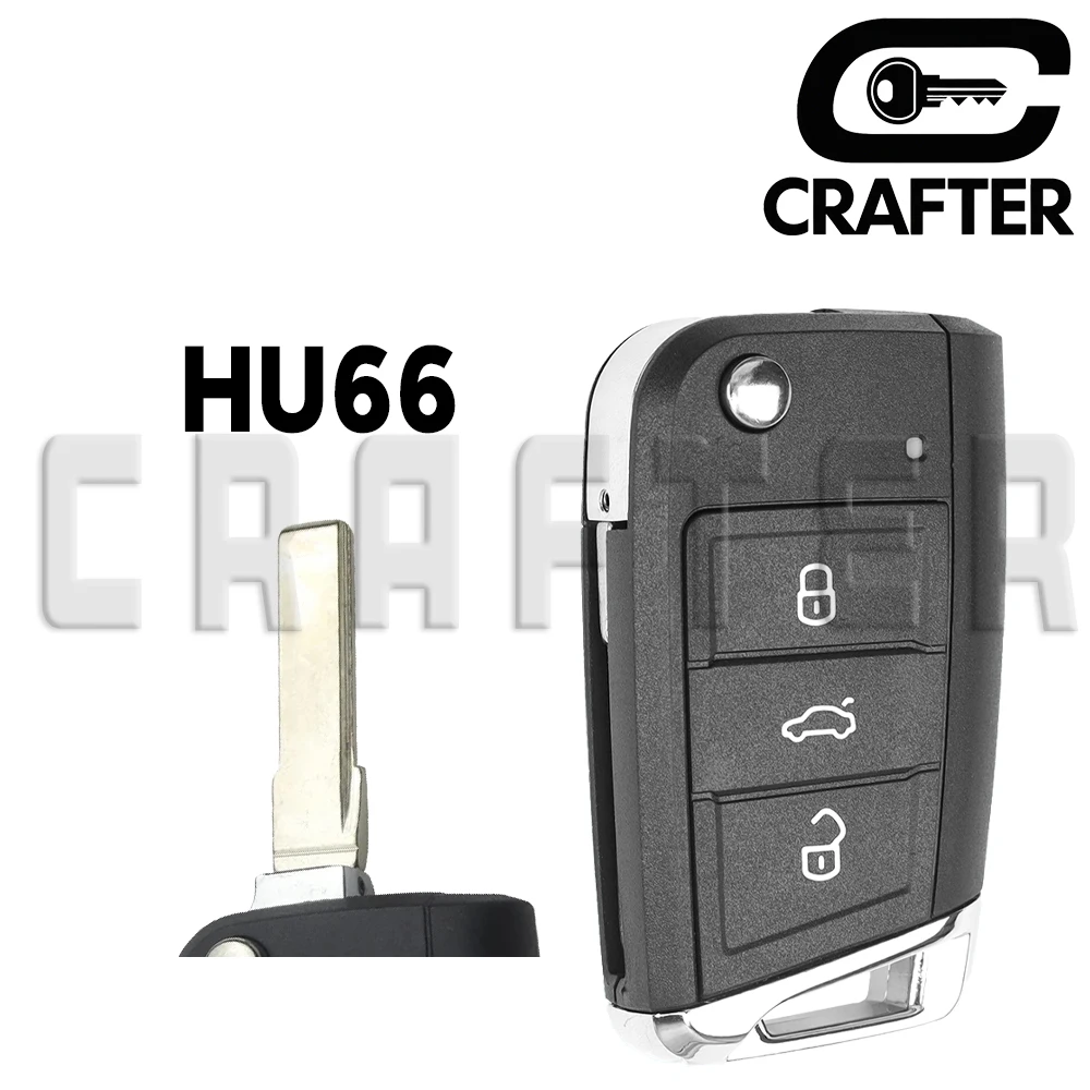 Key Crafters 5G0959752AB/BB ID48 MQB 434MHz Keyless Go Remote CarKey Fits VW Golf 7 MK7 Tiguan Polo Skoda HU66/HU162T KeyCutting