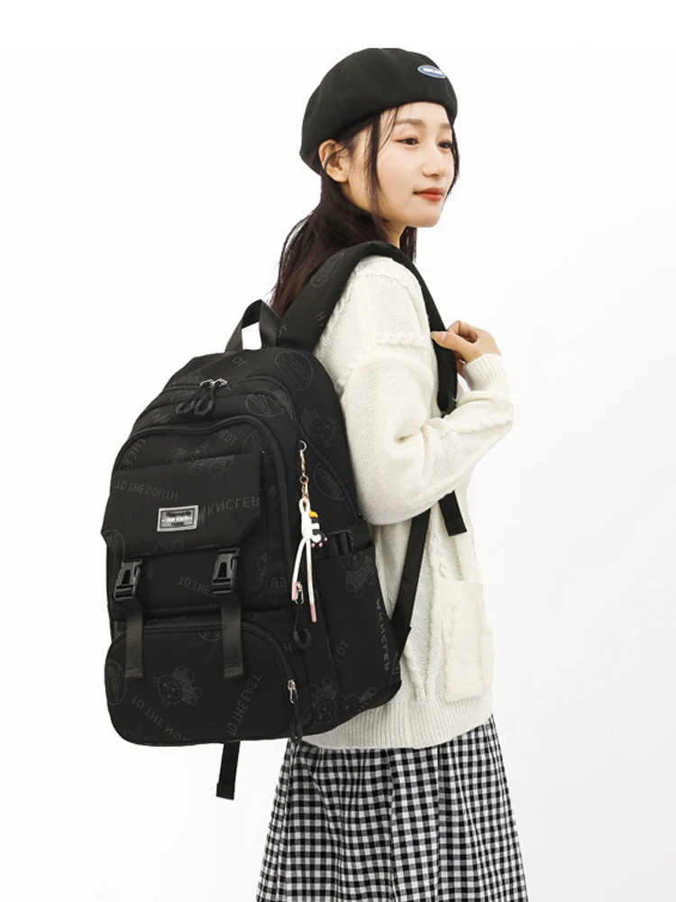 Fashionable Lightweight Girls Backpack Functional Pockets Teen School Backpack Water Resistant Bookbag for School Children