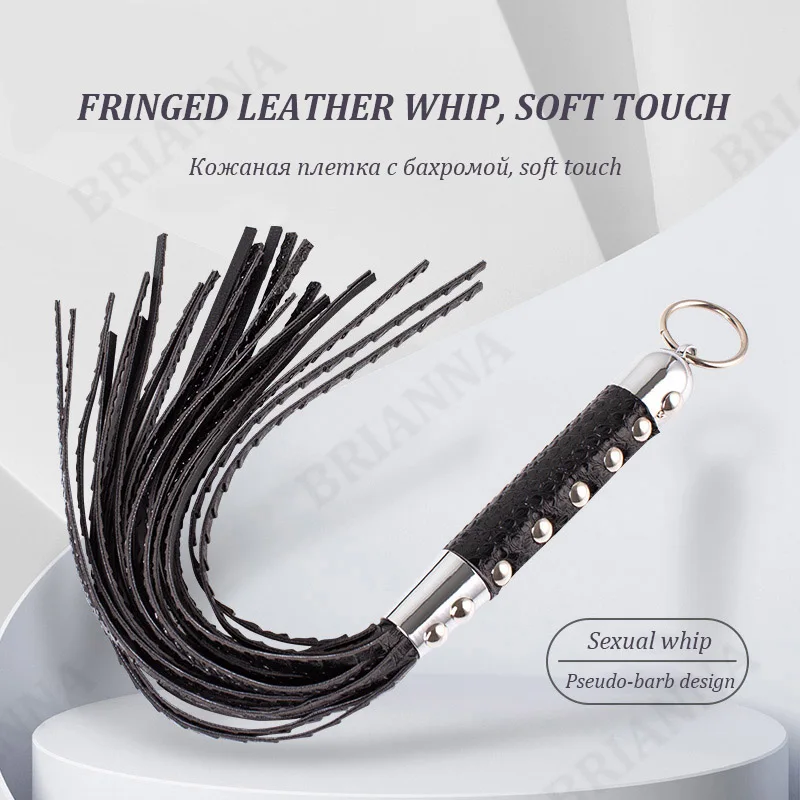 BDSM vintage leather loose whip metal rivet vintage openwork clock S exclusive nameplate slave game leather whip couple SP sex party toys,erotic sex toy,sex toys,sex bondage toys