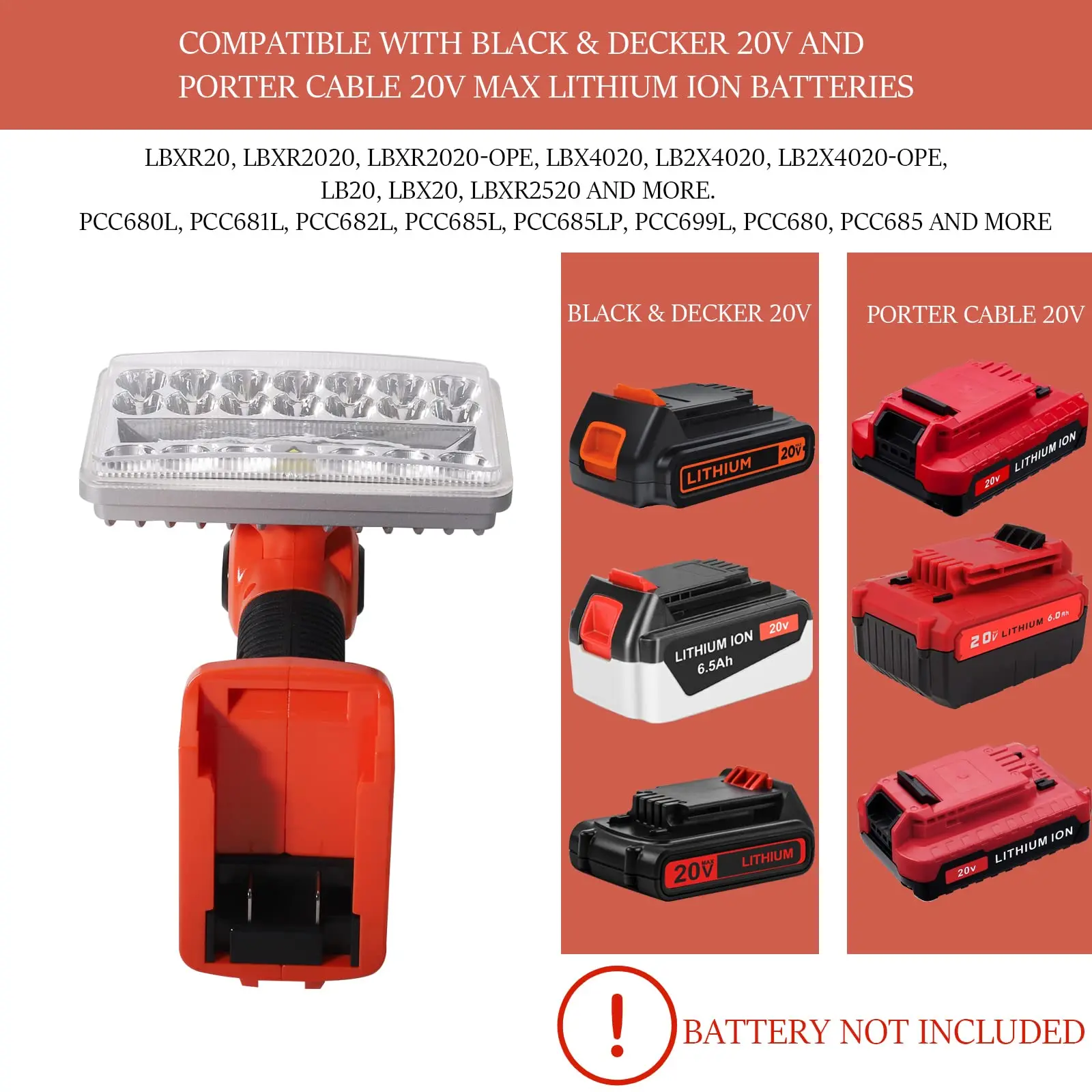 2000LM 18W Lantern Lamp 5 Inch Cordless LED Work Light For Makita/Dewalt/Milwauk