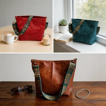 Borsa hobo con tracolla geometrica, borsa a tracolla di grande capacità, stile bohémien, borsa a tracolla da donna in stile retrò per regali di compleanno