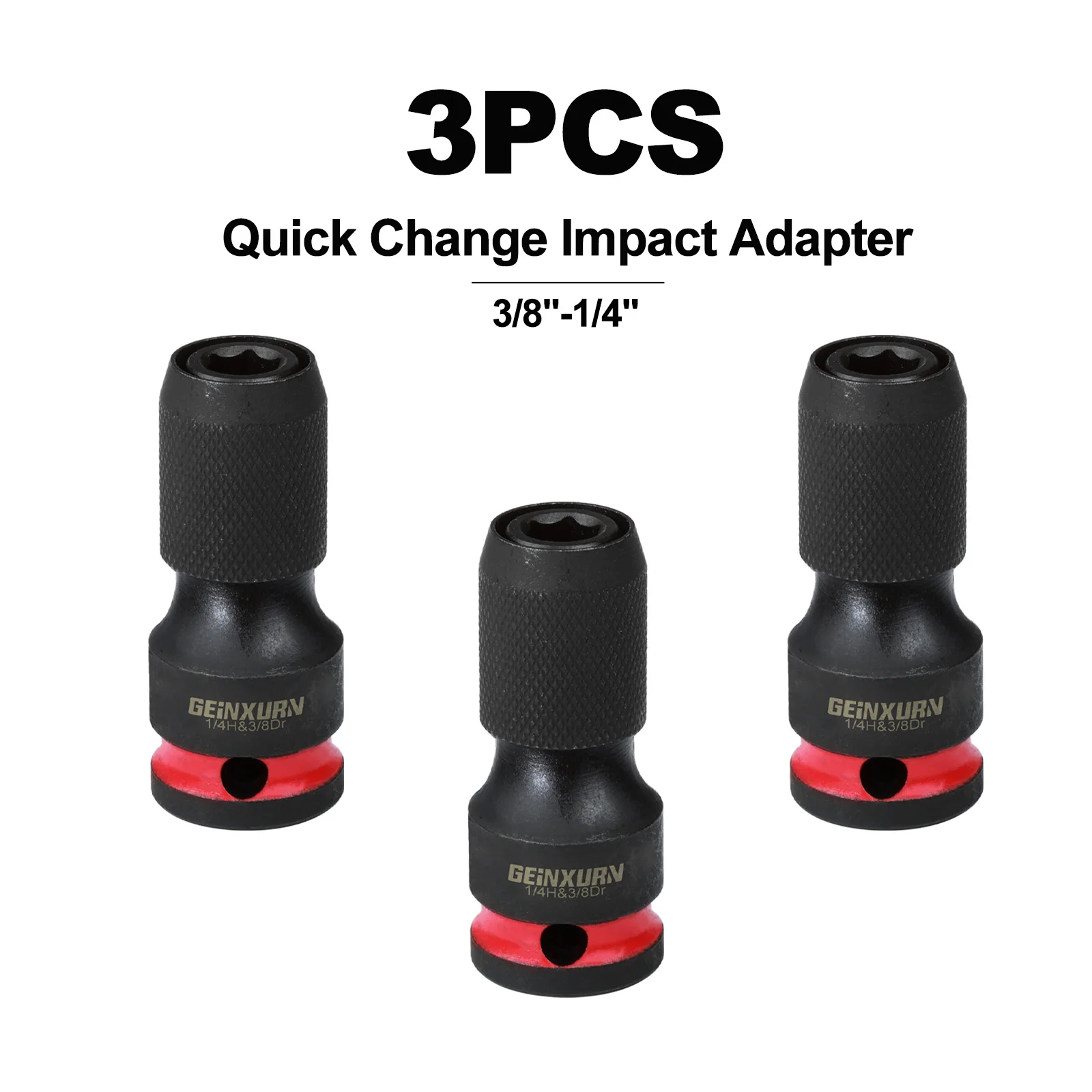 Geinxurn Impact Screwdriver Bit Holders,3/8-Inch Square Drive to 1