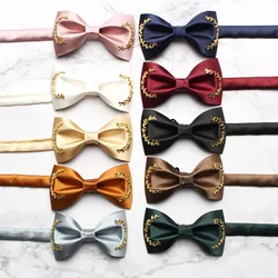 Men's bow tie solid color bow tie for banquet groom and best man wedding men's silk tie man gift wholesale items for business