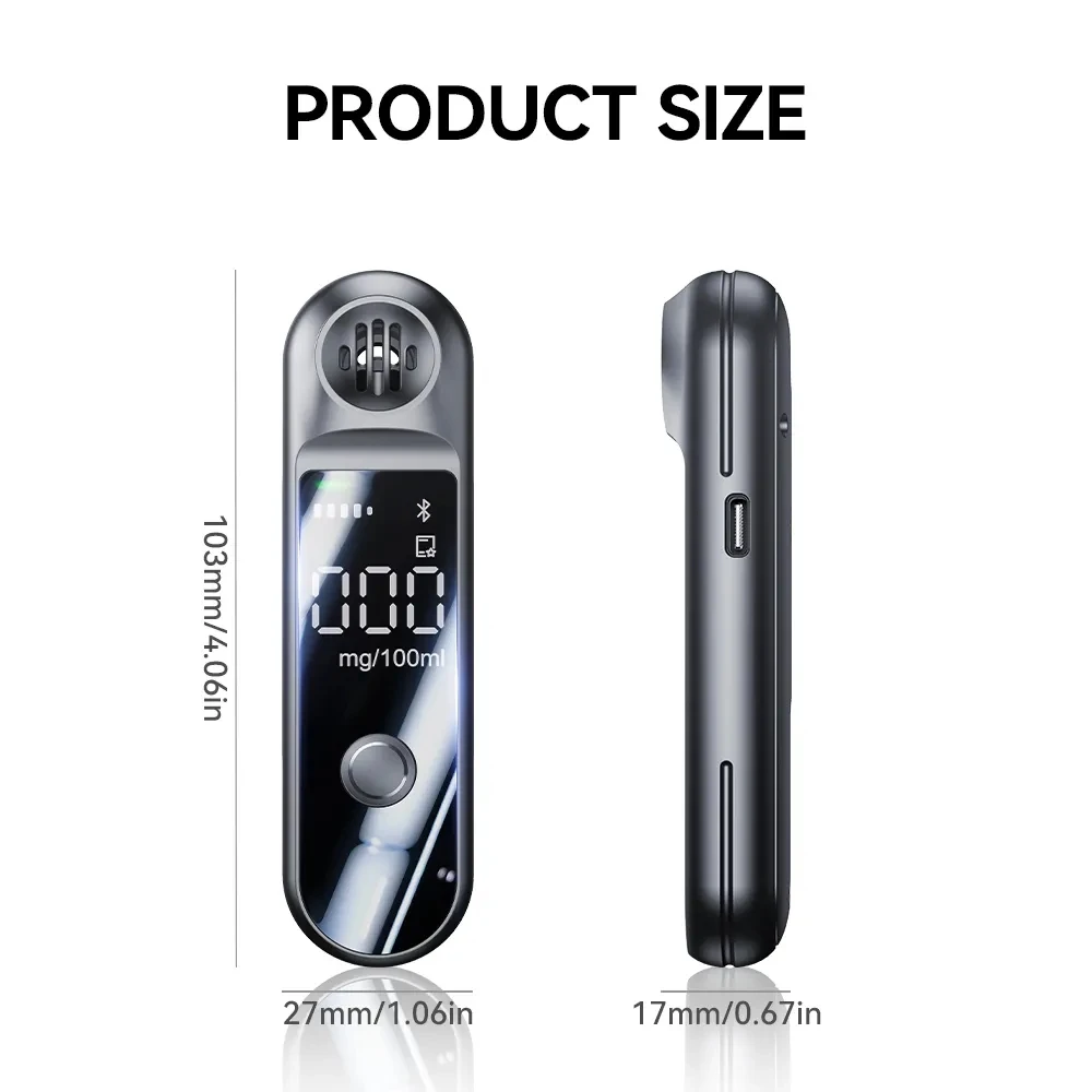 Alcohol Tester with LCD Display Portable Charging Breathalyzer For Drunk Driving Alcohol Alcoholimeter Detector
