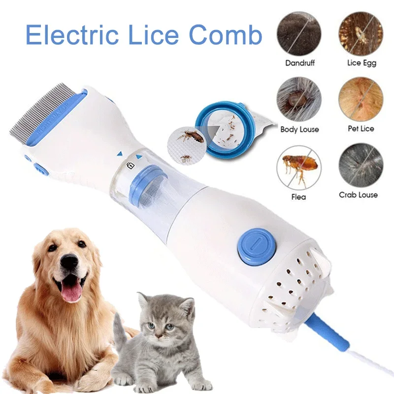 

Electric Antihtt Lice Comb Pet Puppy Head Flea Removal Killer Brush Pet items 12v small power comb for dog cat 110V 220V