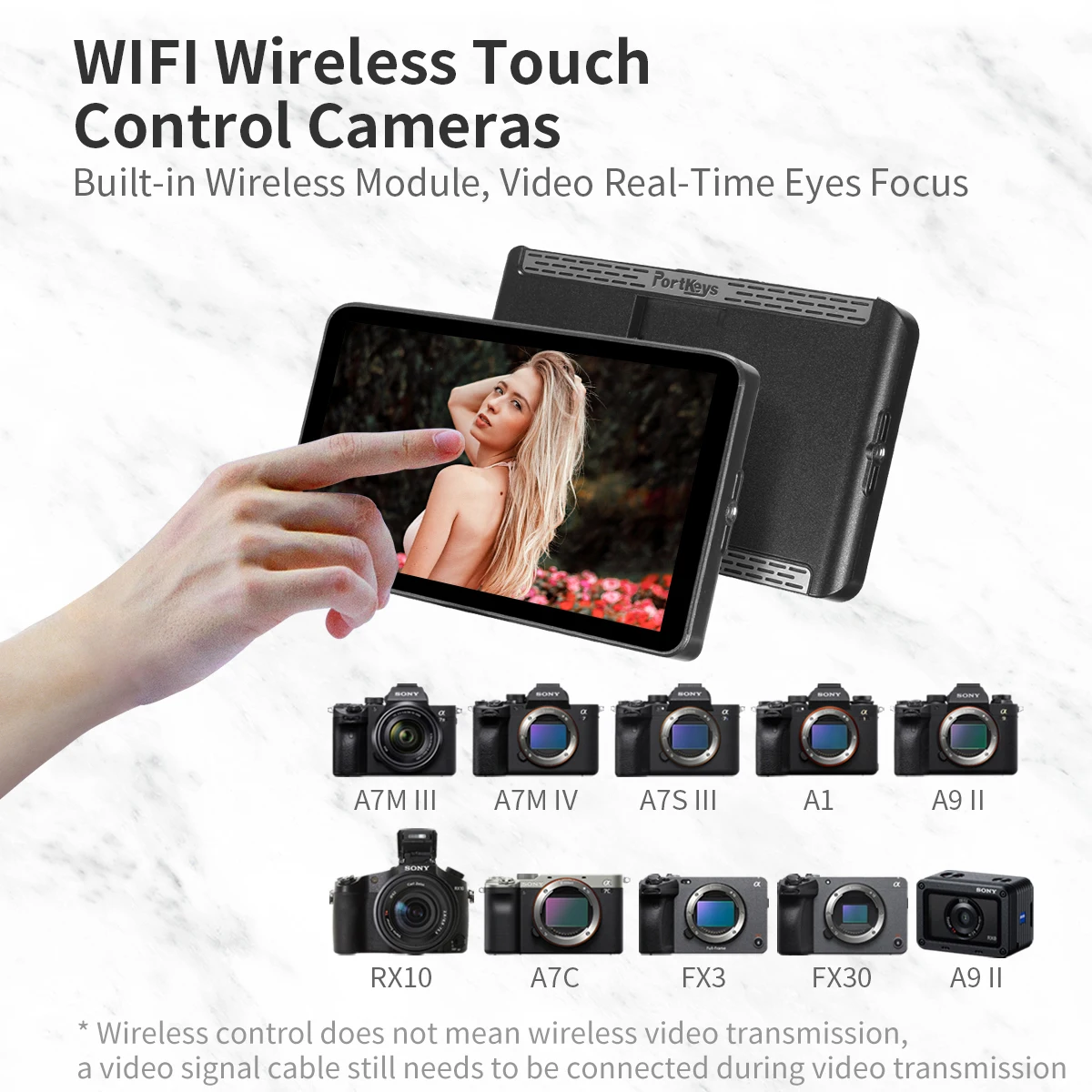 Portkeys LH7P 7 Inch Monitor Wireless Camera Control 4K HDMI-compatible Touch Screen 3D LUT Sony A7C BMPCC 4K 6K