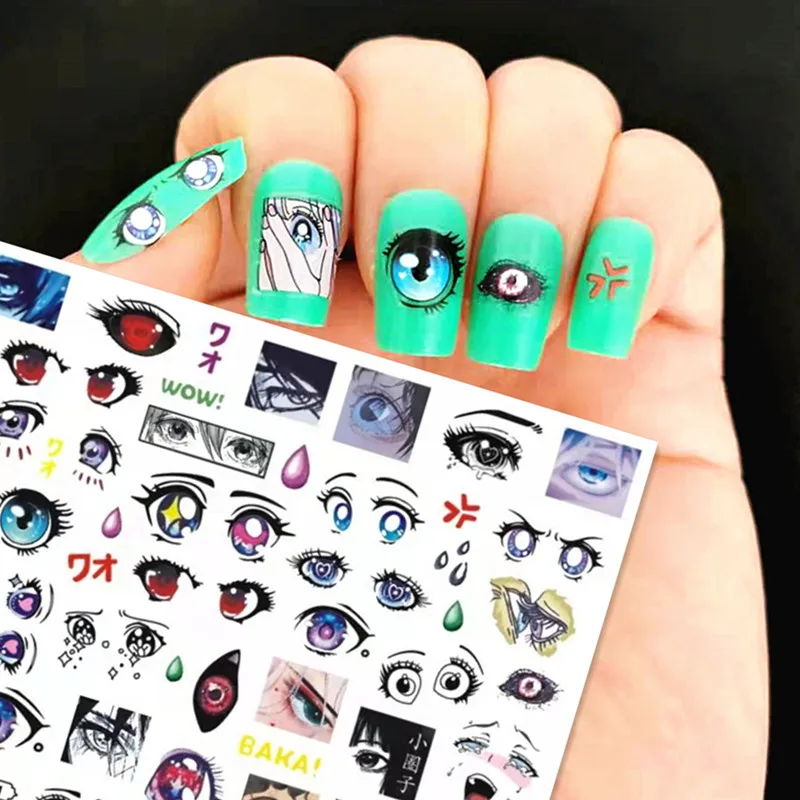 Newest Eyes Design 3D Self Adhesive Back Glue DIY Decorations Tips Nail Art Sticker TSC 301