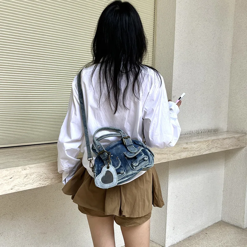 Women Handbags Satchel Top-handle Handbag Denim Shoulder Bag Dumpling Pack Give Gifts Shoulder Bags Phone Money Pack