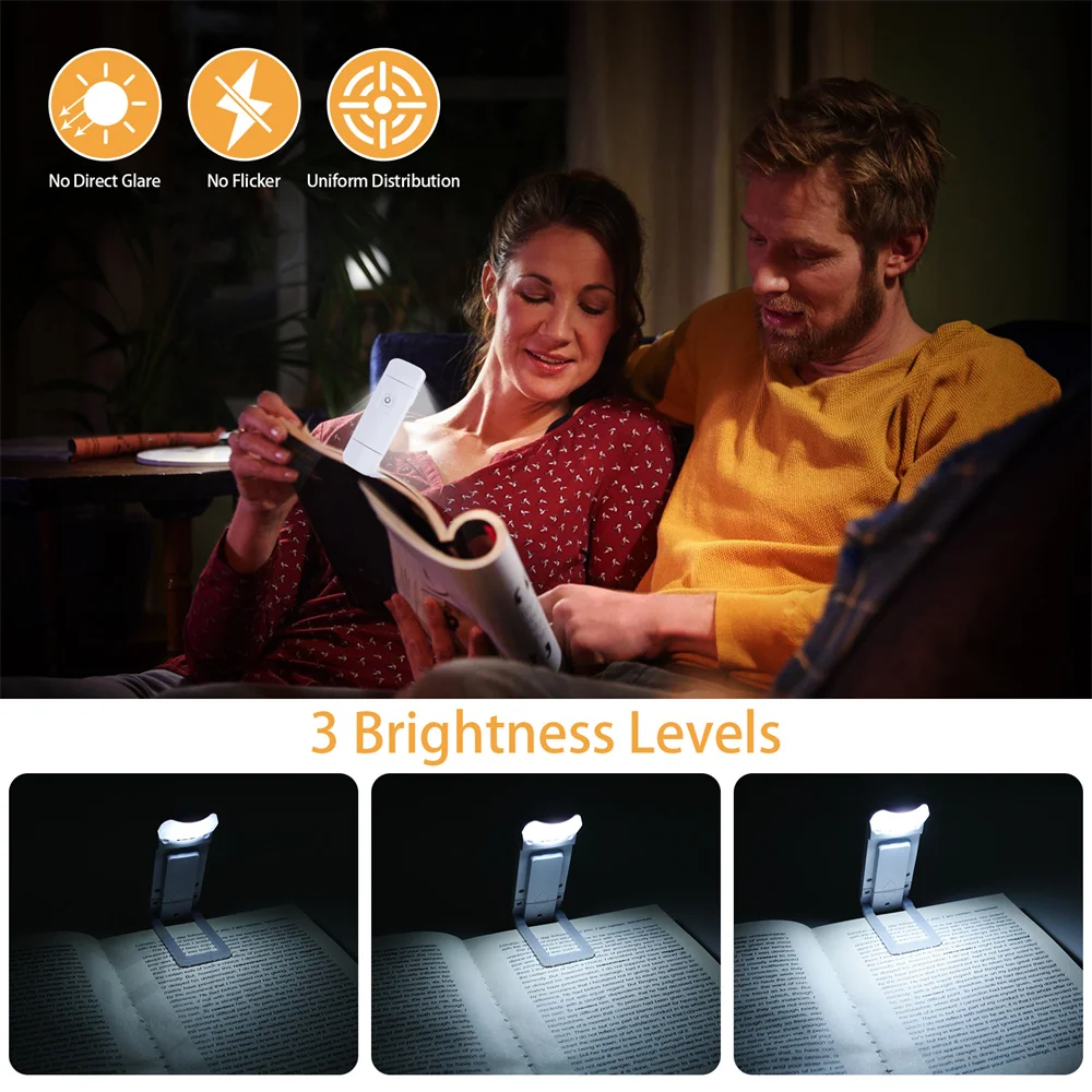 USB Rechargeable Book Light Brightness Adjustable Clip Bookmark Light Led Book Lamp Night Read Lamp For Kids Bedroom Read