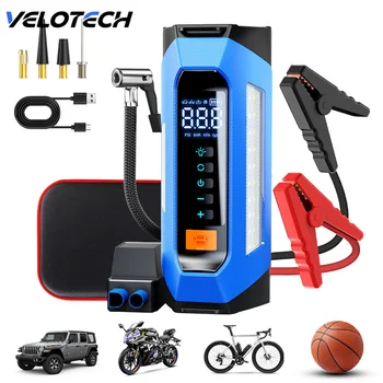 Caricabatterie per avviamento batteria per auto Dispositivo di avviamento per emergenza automatica Dispositivo di avviamento per batteria portatile 12V per veicoli e pompa d'aria elettrica
