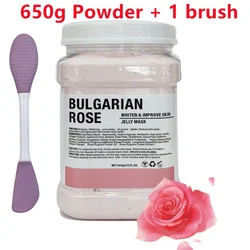 Chamomile & Rose Hyaluronic Acid Moisturizing Facial Mask Powder with Silicone Brush - 650g (B- Rose)