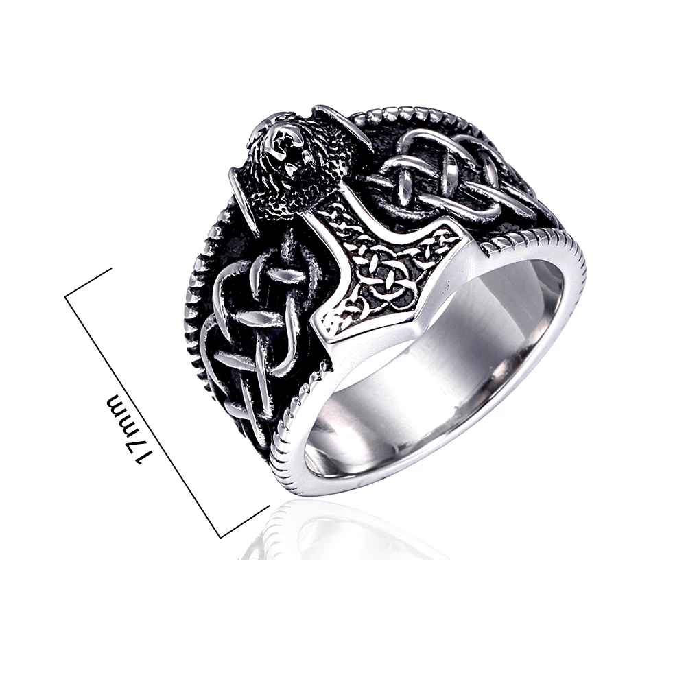 Viking Trident Ring For Men & Women – Stainless Steel Norse Poseidon Celtic Knot Warrior Ring