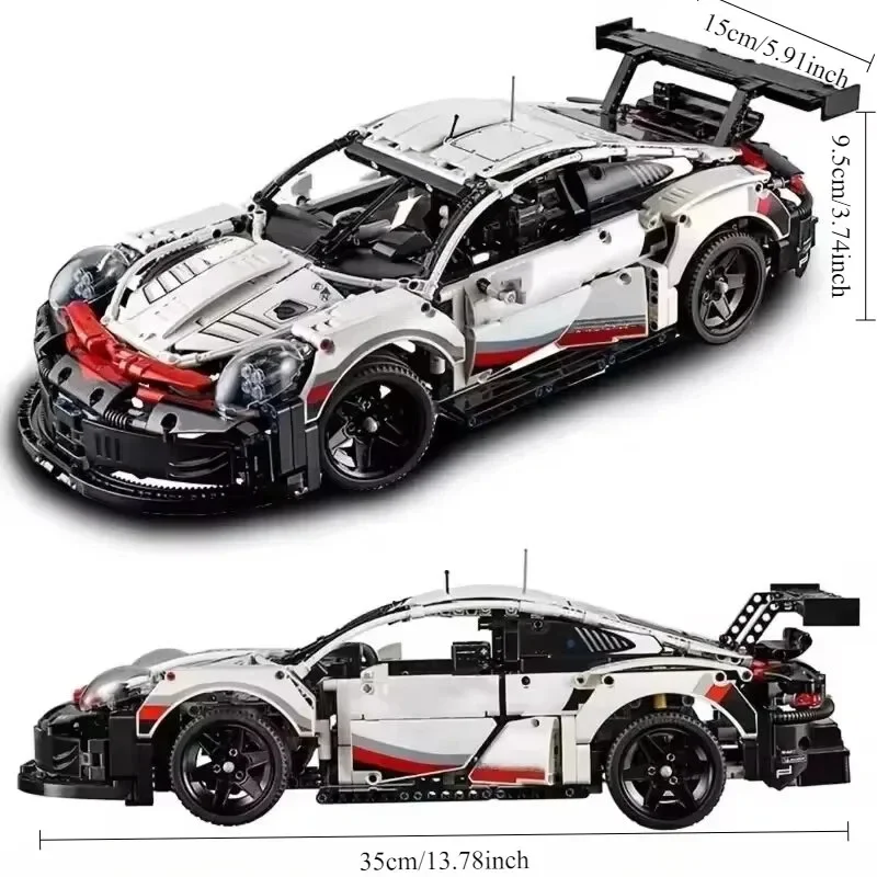 1:14 Sports Car Building Block Model Famous Sport Advanced Replica Race Cars Models DIY Power Building Blocks Collectible Gifts 6