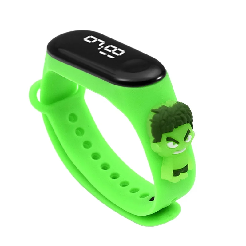 Spider-Man Superman bracelet watch LED doll electronic watch touch primary school students trend fashion waterproof