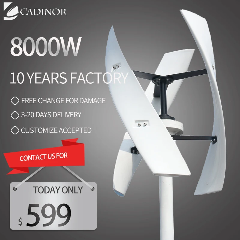 Un Generatore Eolico Ad Asse Verticale Mazon Ebay 1500W 3 Pale Con Controller Mppt Per Uso Domestico