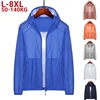 Plus Size 8xl Summer Zip Pockets Uv Sun Protection Skin Coats Men Breathable Nylon Ultra-light Windbreaker Hooded Casual Jackets 1