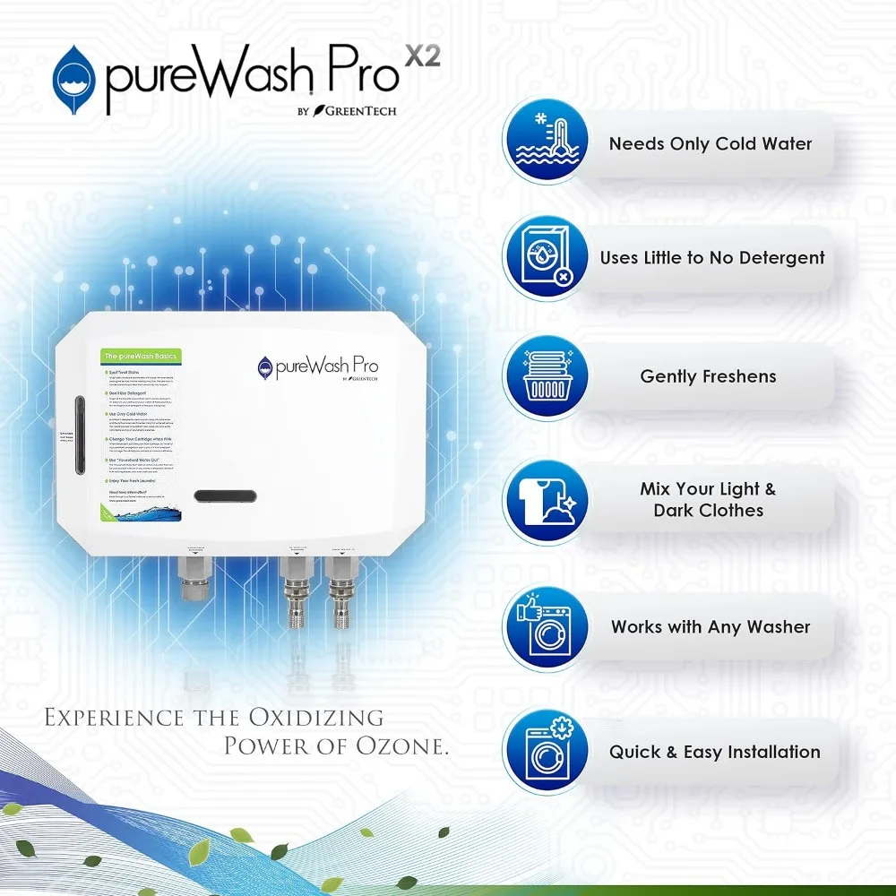 pureWash Pro X2 Detergent-Less Laundry System - Ozone Generator for Washing Machines 4
