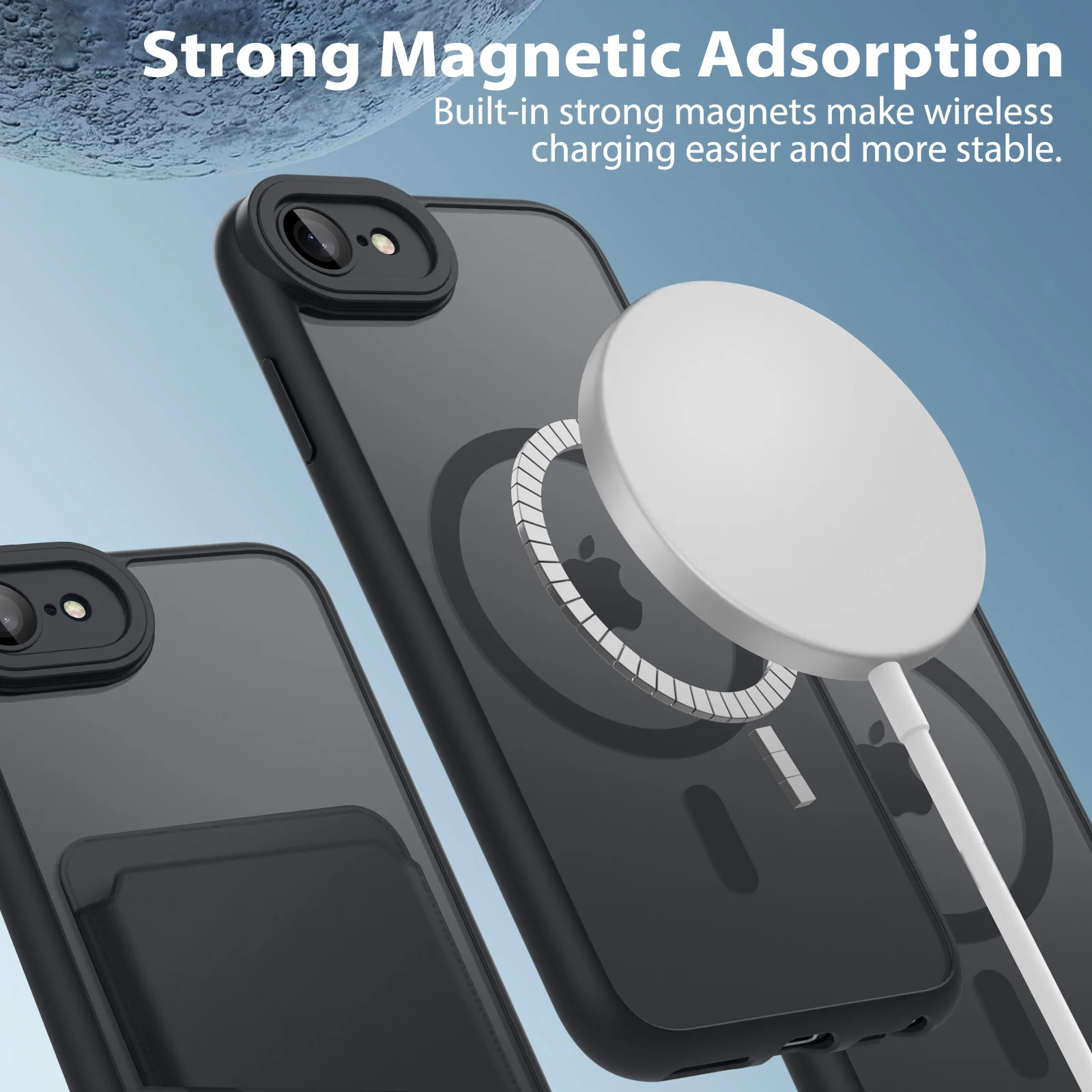 Luxurious Magnetic Matte Translucent Shockproof Armor Case with Magsafe Charging Compatibility