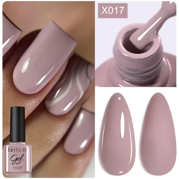 LILYCUTE 7ml Nude Glitter Gel Smalto per unghie Gel UV semipermanente Forniture per unghie per manicure Nail Art Base in gomma Top Coat Gel 1