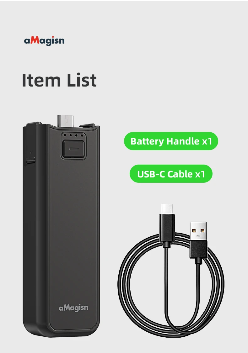 aMagisn Battery Handle for DJI Osmo Pocket3 4500mAh Handheld Charging Safe and S