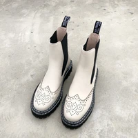 2022 autumn/winter leather round toe women boots ankle boots women's leather boot British style women shoes boots for women - Image 3