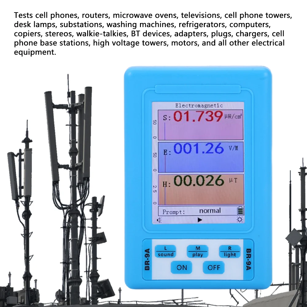 BR-9A Portable Electromagnetic Radiation Detector EMF Measuring Instrument High Accuracy Radiation Dosimeter Monitor 4