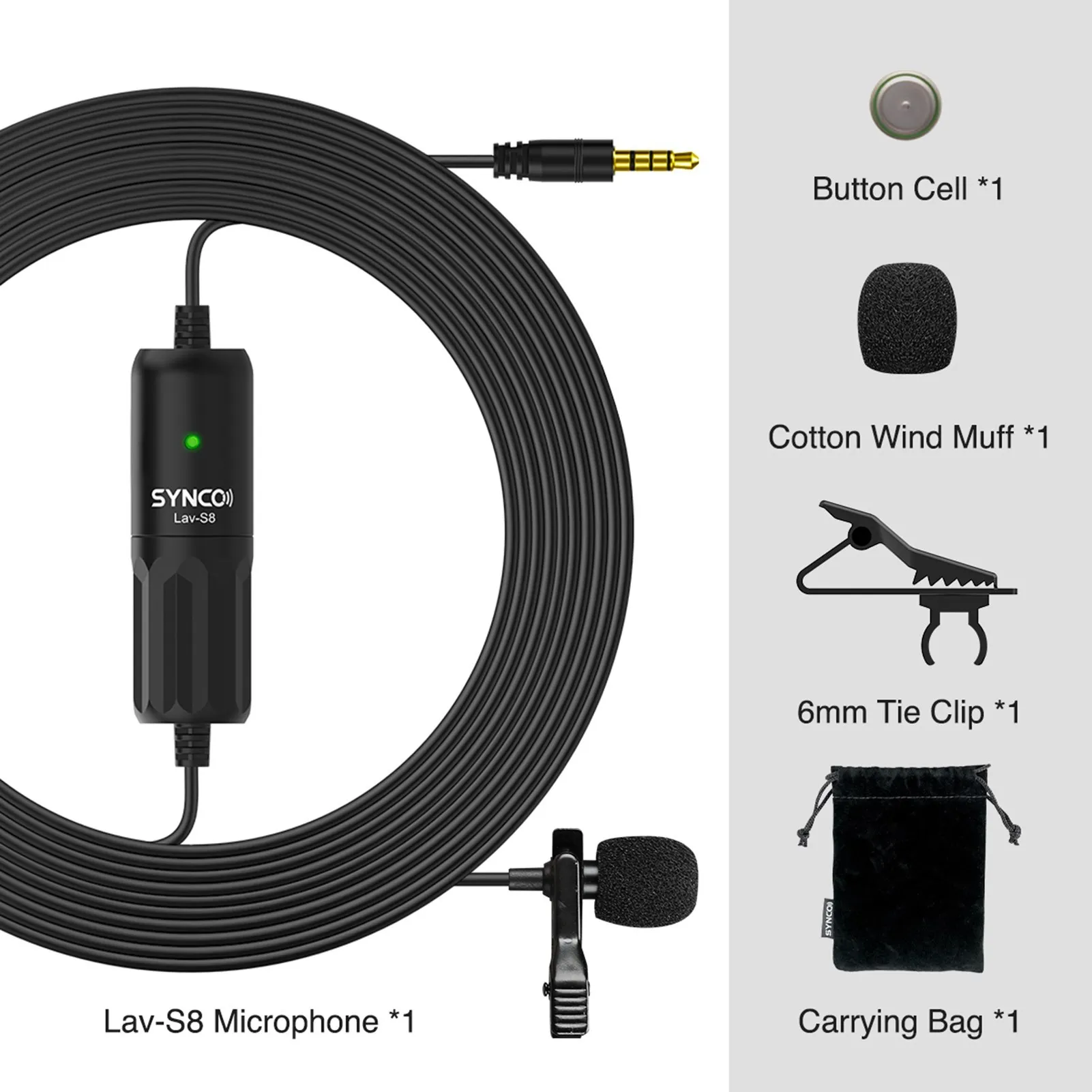 SYNCO LAV-S8 Lapel Microphone Professional 3.5mm TRRS/TRS Wired Audio Lavalier Condensador Microfone Mic VS BOYA BY-M1 Top Gift