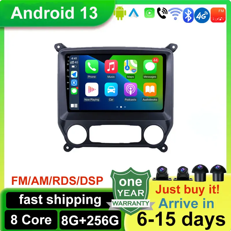 Android 13 Car Radio Multimedia Stereo Player WiFi GPS Navigation For Chevrolet Silverado 2014-2018