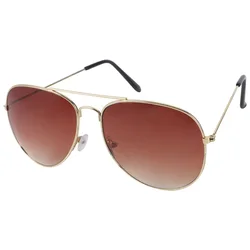 Stylish Unisex Aviator Sunglasses with Mirror Lens & UV400 Protection (3025 - gold - g - brown)