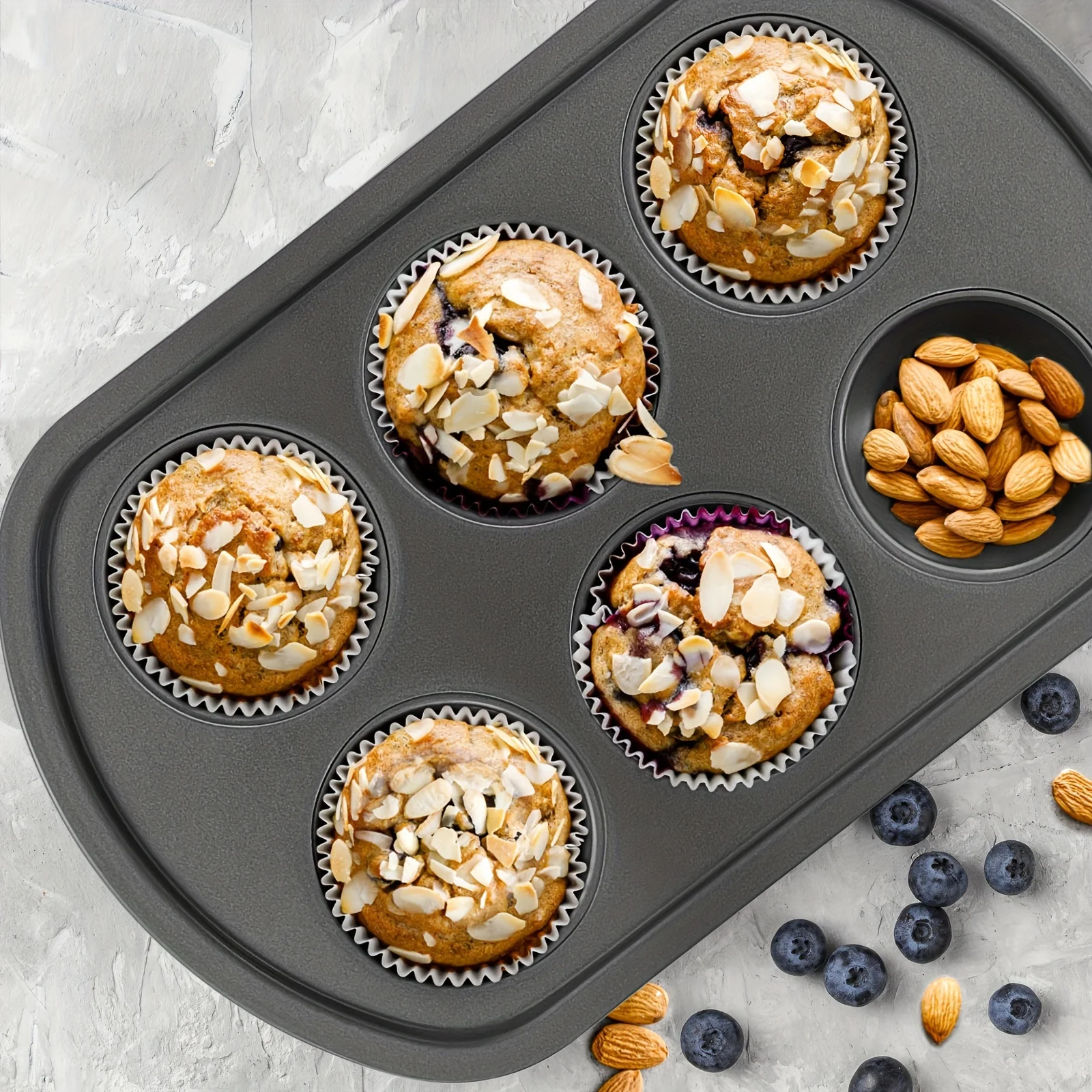 

2pcs, Muffin Pans, 12.5x7.8, 6 Cavity Non-Stick Baking Cupcake Pan, Pudding Mold, Oven Accessories, Baking Tools, Kitchen Ga Air