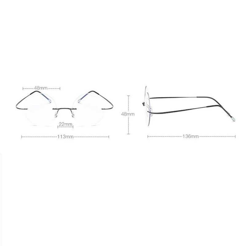 Ultra-Light Retro Minimalist Frameless Women's Reading Glasses with Anti Blue Light Protection