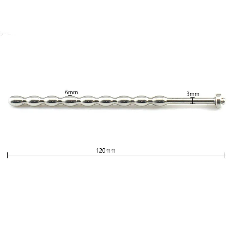 6mm/8mm Beads Urethral Plug Penis Dilator Cock Sounding Rod Stainless Steel Penis Sound Insert Cock Plug BDSM Sex Toys For Men