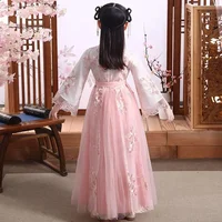 Costume de fête d'été pour filles, robes Vintage pour enfants, vêtements décontractés pour bébés chinois Hanfu Cosplay, robe de princesse pour filles 5