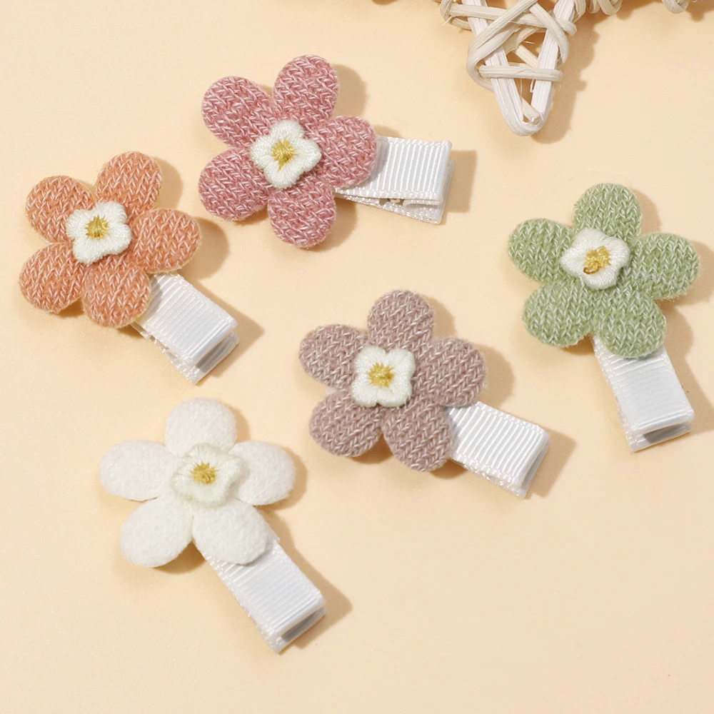 

Baby Accessories For Newborn Toddler Kids Baby Girl Boy Hairpin Fabric Flower Colorful HairClip Handmade Flower Hair Accessories