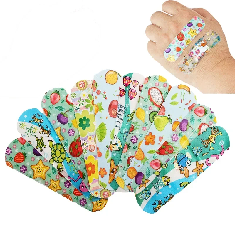 Hemostasia impermeable con patrón de animales de dibujos animados para niños, pegatinas de ayuda de banda, vendaje adhesivo, tiras para heridas, yeso para niños, 50/100 Uds. - Imagen 2