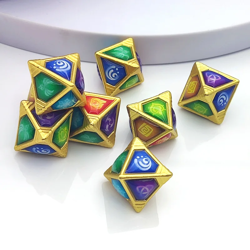 Game Eyes Of God Genius Lnvokation TCG Element Dice Metal Cosplay Prop Accessories Xmas Gift