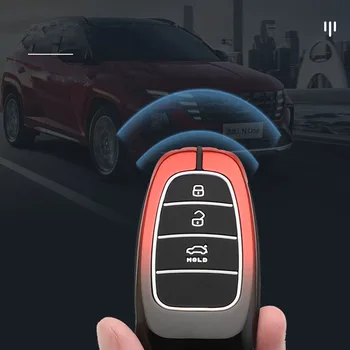 Custodia per chiave auto in lega di zinco Shell per Hyundai Sonata Tucson NX4 Santa Fe custodia portachiavi portachiavi portachiavi 2020 2021 2022 - Custodia per chiave auto in lega di zinco Shell per Hyundai Sonata Tucson NX4 Santa