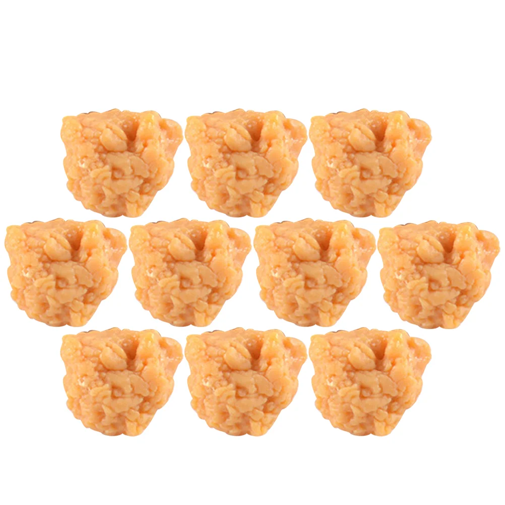 

10Pcs Simulated Chicken Popcorn Fried Chicken Nuggets Props Small Chicken Nuggets Models