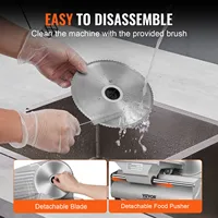 SucceBuy trancheuse à viande électrique Deli trancheuse alimentaire SUS 420 lame et protection de lame en acier inoxydable épaisseur réglable pour un usage domestique 5