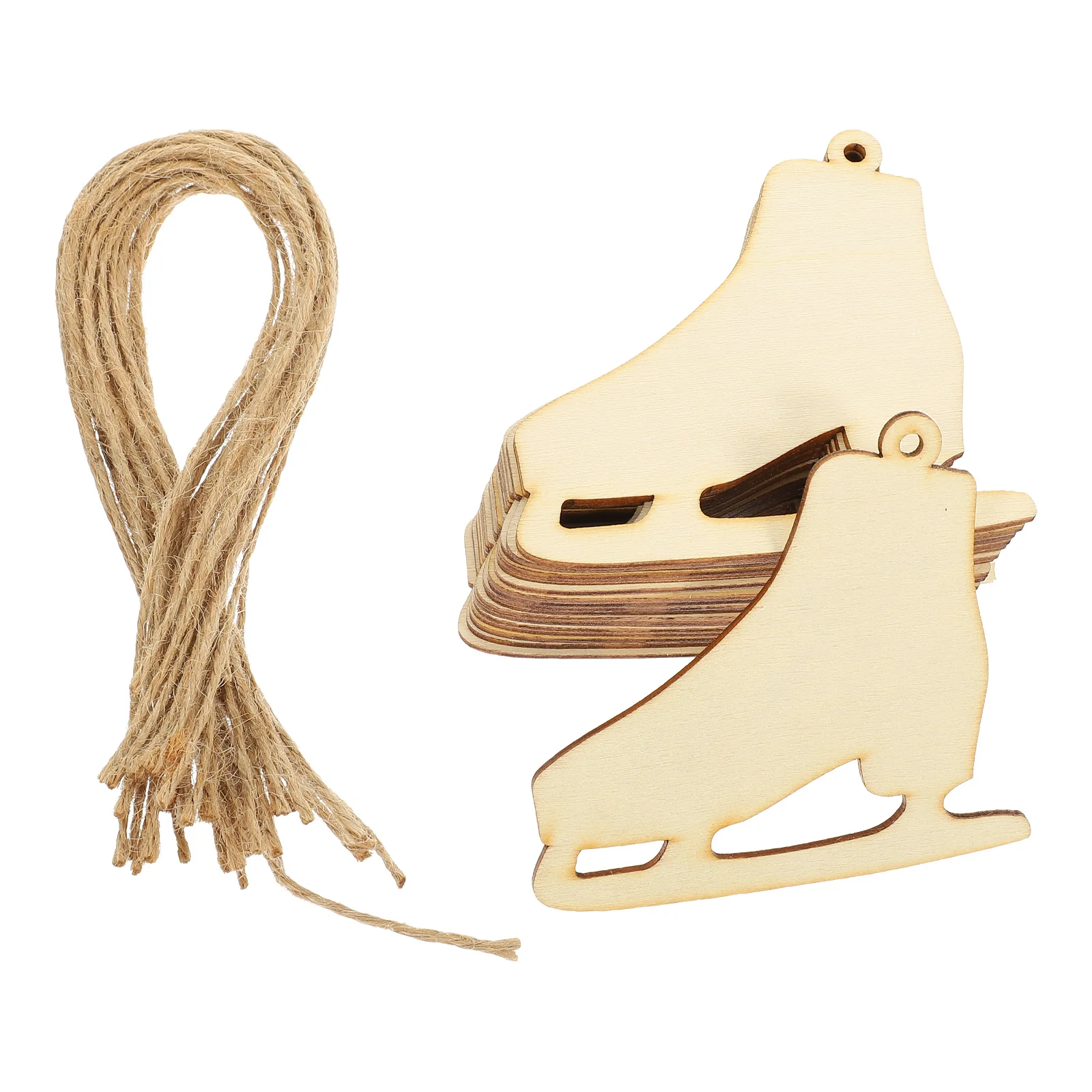 

Fomiyes Christmas Ice Skates Ornament Wooden Ice Skate Boots Holes Shoes Pendant Unfinished Wood Slices Tree Hanging Decorations