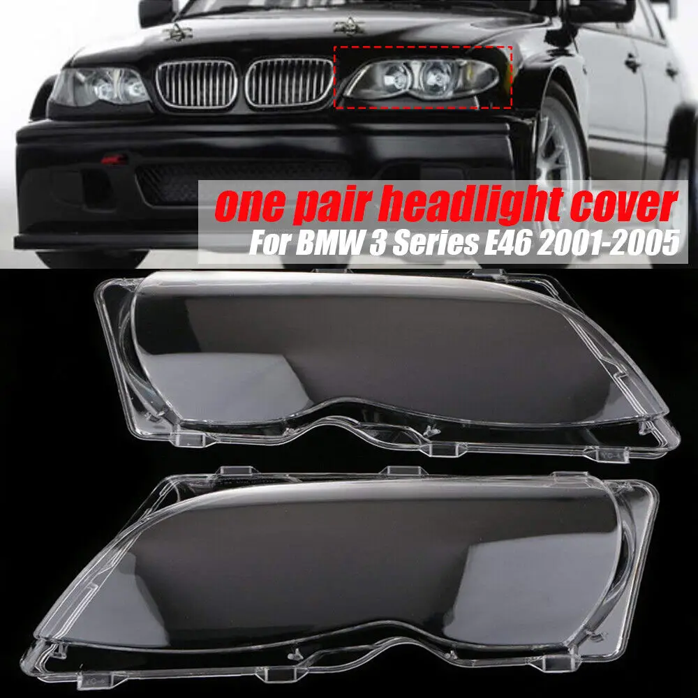 Car Headlight Light Lens Covers for BMW 3 Series E46 318i 320i 325i 4
