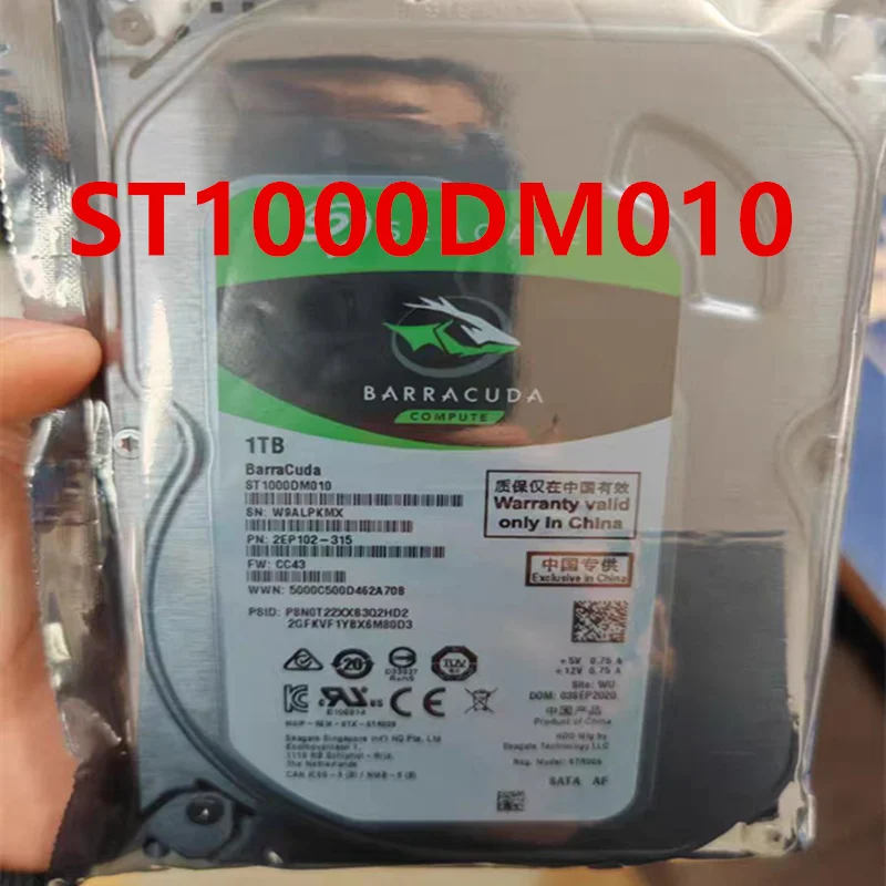 New Original Hard Disk For SEAGATE BarraCuda 1TB SATA 3.5" 7.2K 64MB Desktop Hard Drive ST1000DM010