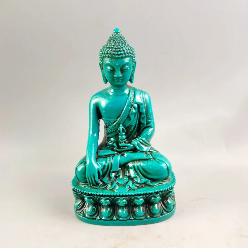 

Antique Miscellaneous Antique Old Crafts Resin Craft Imitation Green Pine Amitabha Buddha Water Lilies Buddha Ornaments