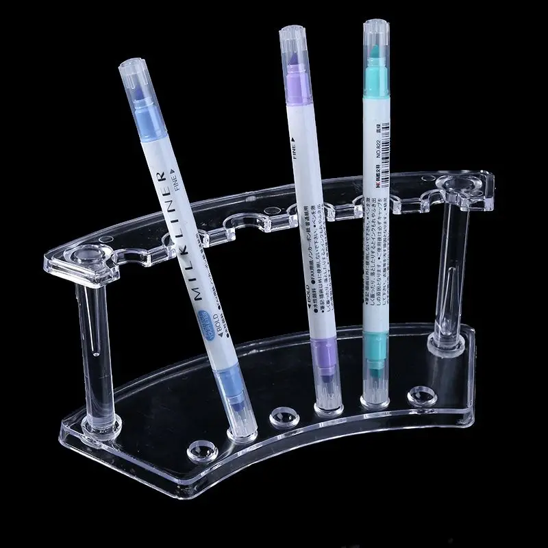 Plastic 6 Slot Pen Jewelry Display Holder Stand Display Rack High Quality Gift for Woman Fashion and Practical Transparent Color