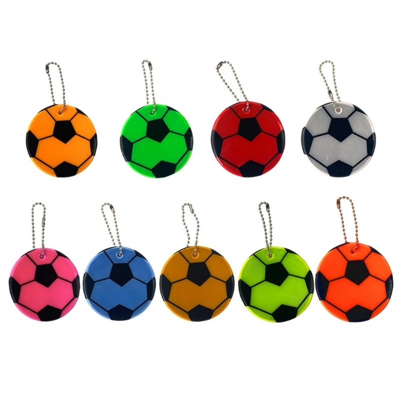 

Reflective Keychain for Bags Backpack Soccer Pendant Ornaments Reflectors Safety