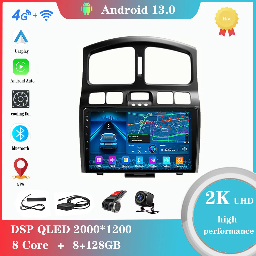 

Android 12.0 For Hyundai Santa Fe SM 2000-2012 For JAC S1 (Rein) 1 2007-2013 Multimedia Player Auto Radio GPS 4G WiFi DSP