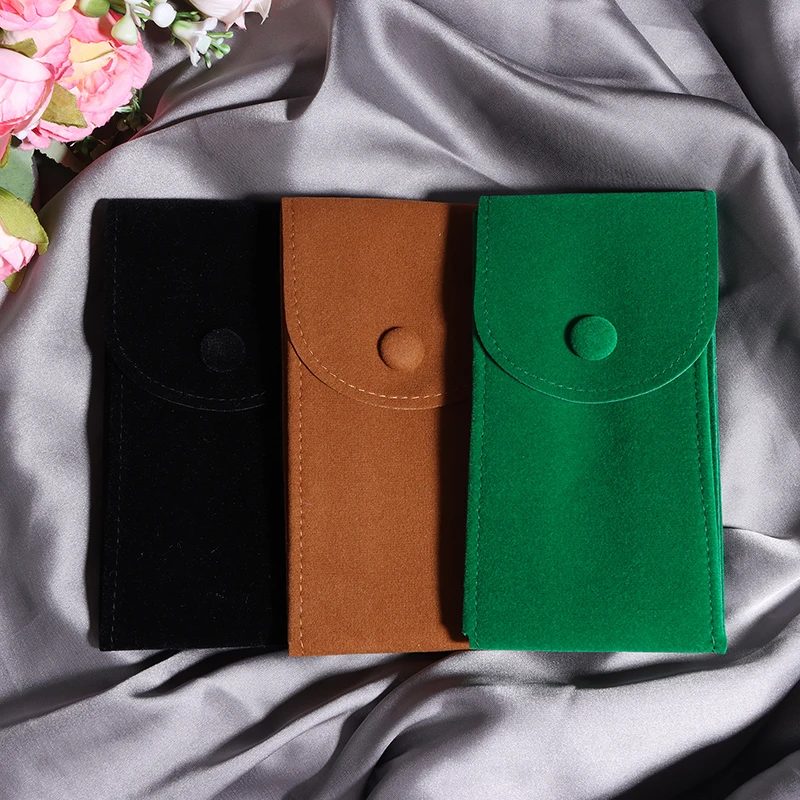 1Pc Watch Storage Bag Portable Flannelette Fabric Watch Pouch Travel Organizer Display Pouch Storage Box Green/Brown/Green